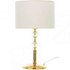 Πορτατίφ 1xE27 Μεταλλικό Κρύσταλλο με Υφασμάτινο καπέλο σε Χρυσαφί 3422-GD